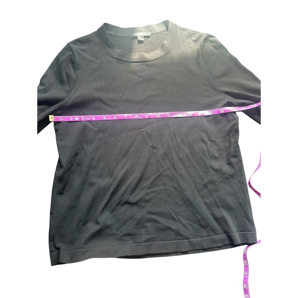 COS Women's Black Long Sleeve Knit Top with Dramatic Fluted Bell Sleeves - Picture 6 of 7